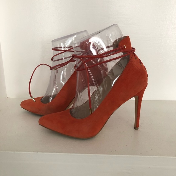 Nine West Amber Orange, real suede pumps, 8 1/2. - Picture 4 of 8